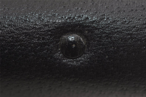 Authentic GUCCI Vintage Clutch Hand Bag Purse Leather Black 2155I