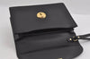 Authentic GUCCI Vintage Clutch Hand Bag Purse Leather Black 2155I