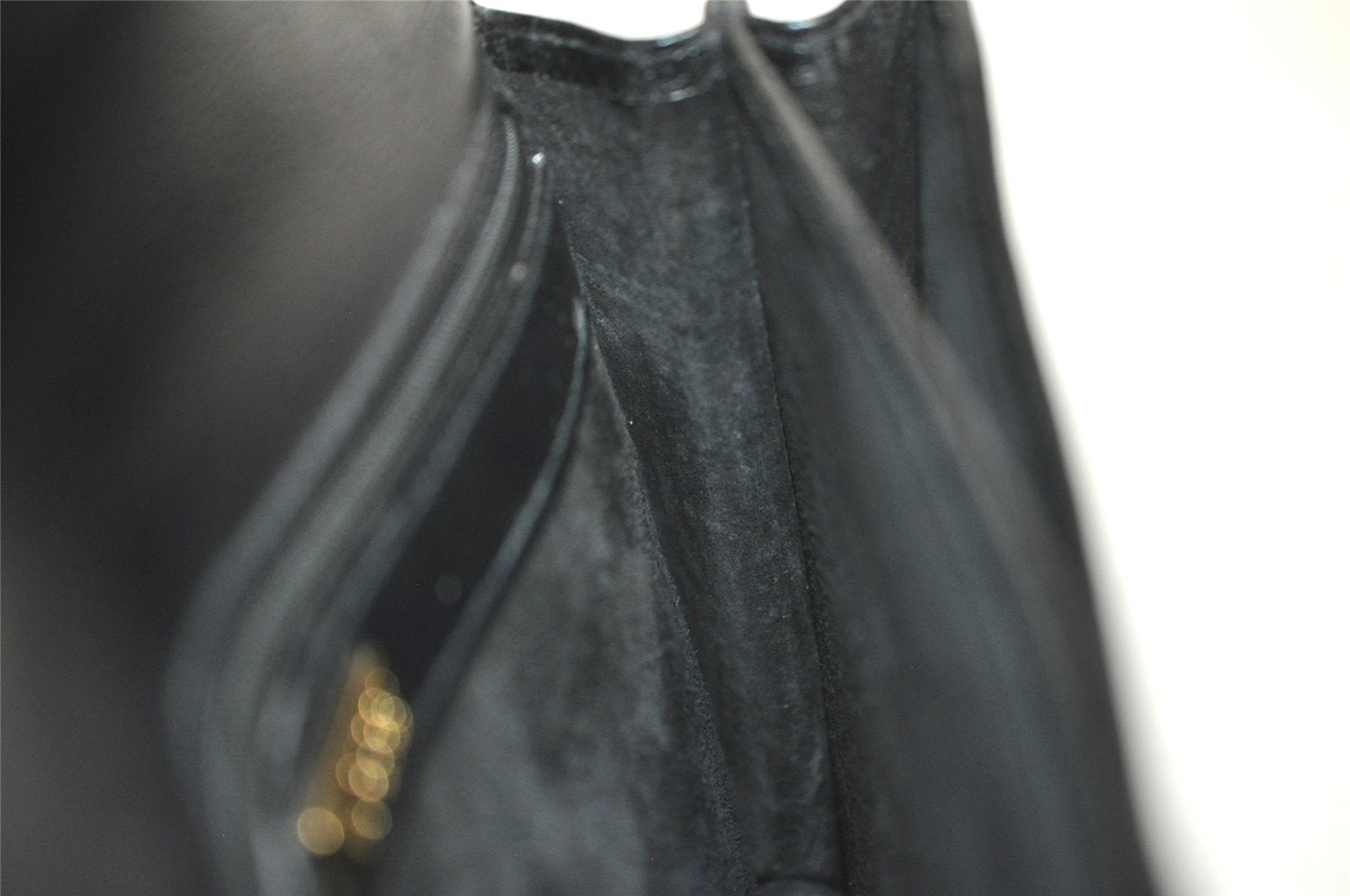 Authentic GUCCI Vintage Clutch Hand Bag Purse Leather Black 2155I