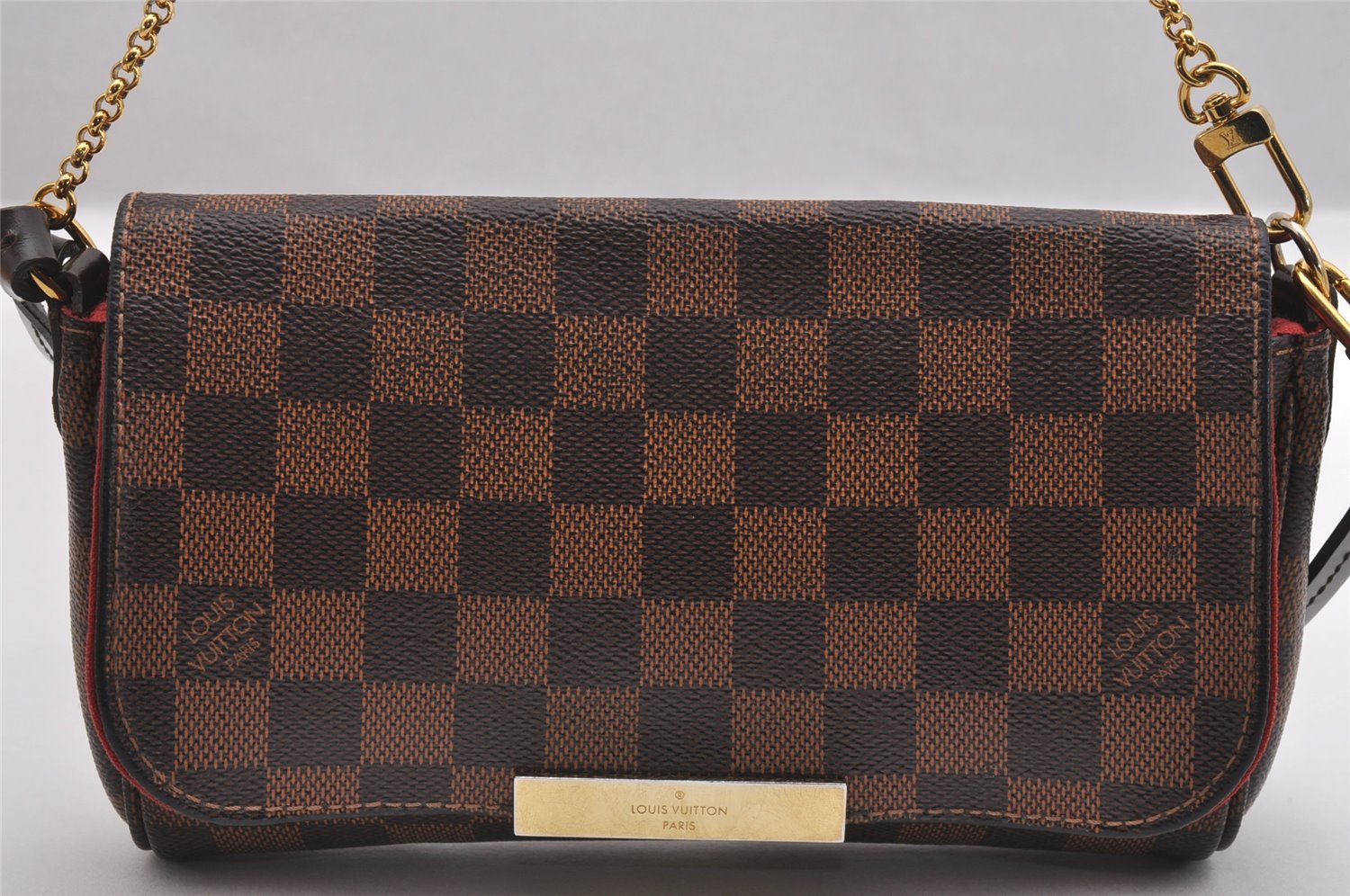 Authentic Louis Vuitton Damier Favorite PM 2Way Shoulder Bag N41276 LV Box 2156I