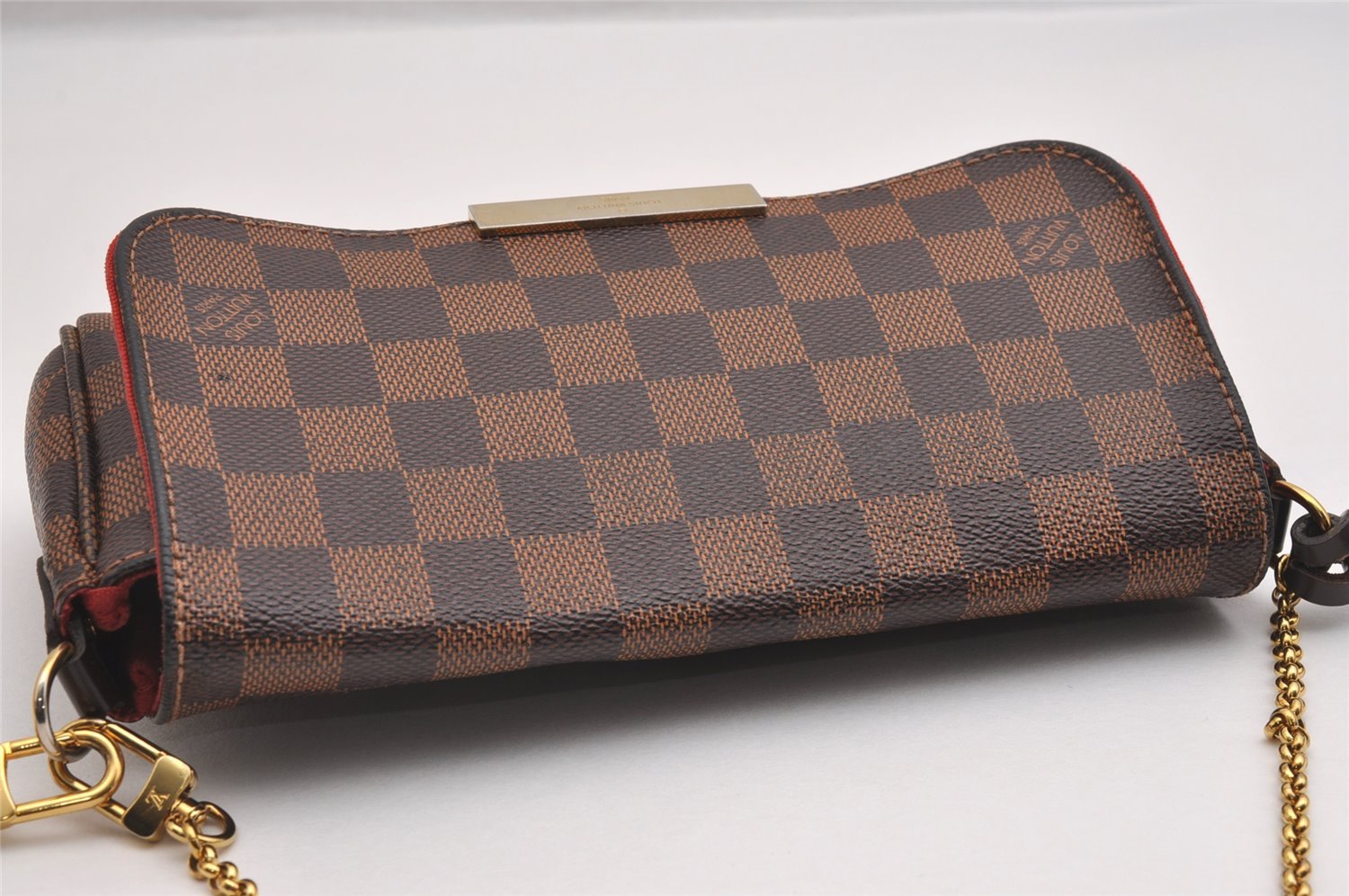 Authentic Louis Vuitton Damier Favorite PM 2Way Shoulder Bag N41276 LV Box 2156I