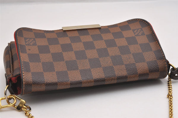 Authentic Louis Vuitton Damier Favorite PM 2Way Shoulder Bag N41276 LV Box 2156I