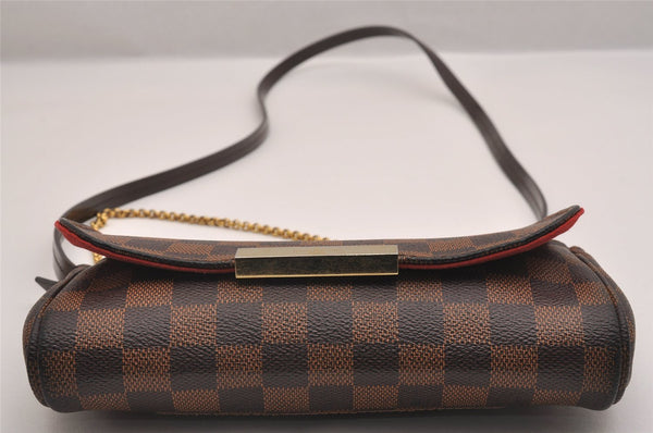 Authentic Louis Vuitton Damier Favorite PM 2Way Shoulder Bag N41276 LV Box 2156I