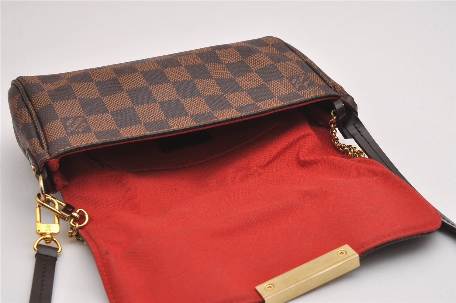 Authentic Louis Vuitton Damier Favorite PM 2Way Shoulder Bag N41276 LV Box 2156I
