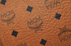 Authentic MCM Vintage Visetos Leather Clutch Hand Bag Purse Brown 2157I