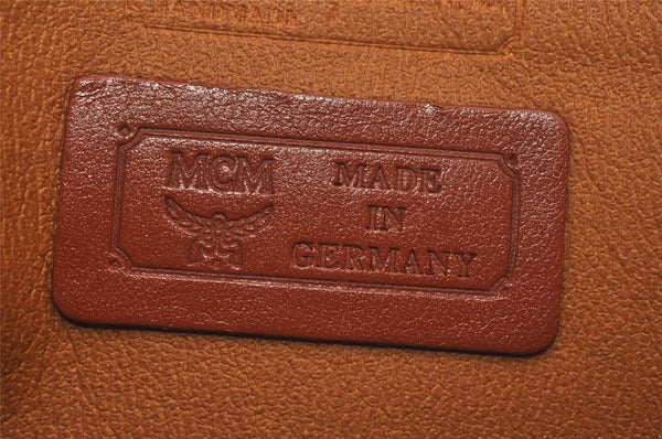 Authentic MCM Vintage Visetos Leather Clutch Hand Bag Purse Brown 2157I