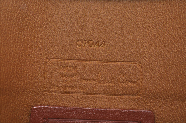 Authentic MCM Vintage Visetos Leather Clutch Hand Bag Purse Brown 2157I