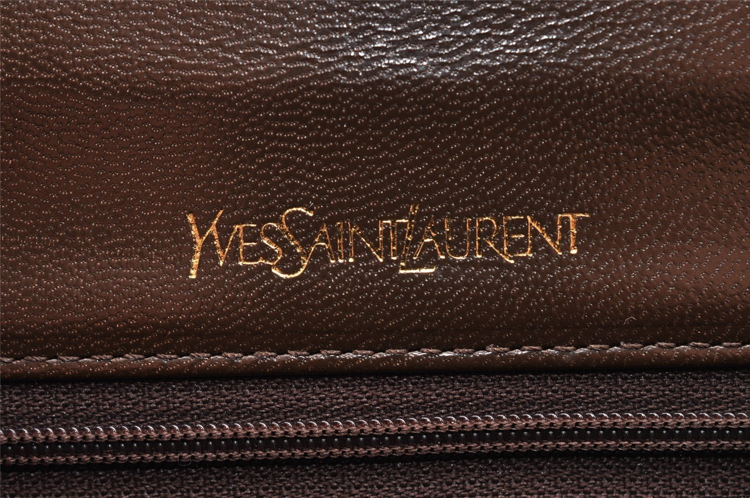 Authentic YVES SAINT LAURENT Vintage Shoulder Hand Bag Purse Leather Brown 2158I