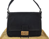 Authentic FENDI Mamma Baguette Shoulder Hand Bag Purse Canvas Navy Blue 2159I