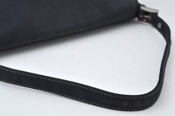 Authentic FENDI Mamma Baguette Shoulder Hand Bag Purse Canvas Navy Blue 2159I