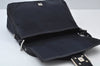 Authentic FENDI Mamma Baguette Shoulder Hand Bag Purse Canvas Navy Blue 2159I