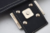 Authentic FENDI Mamma Baguette Shoulder Hand Bag Purse Canvas Navy Blue 2159I