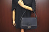 Authentic FENDI Mamma Baguette Shoulder Hand Bag Purse Canvas Navy Blue 2159I