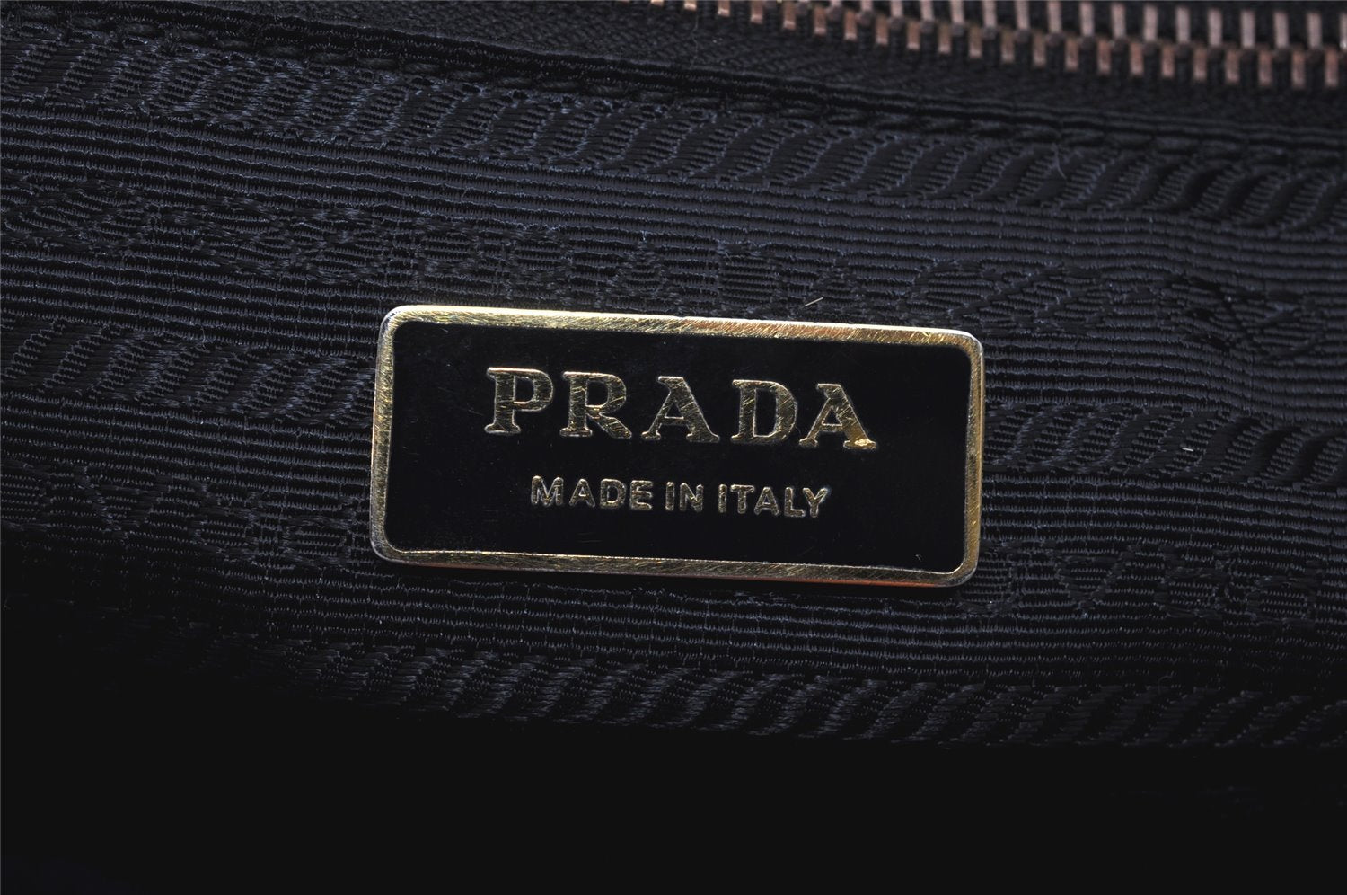 Authentic PRADA Vintage Nylon Tessuto Leather Shoulder Tote Hand Bag Black 2160I