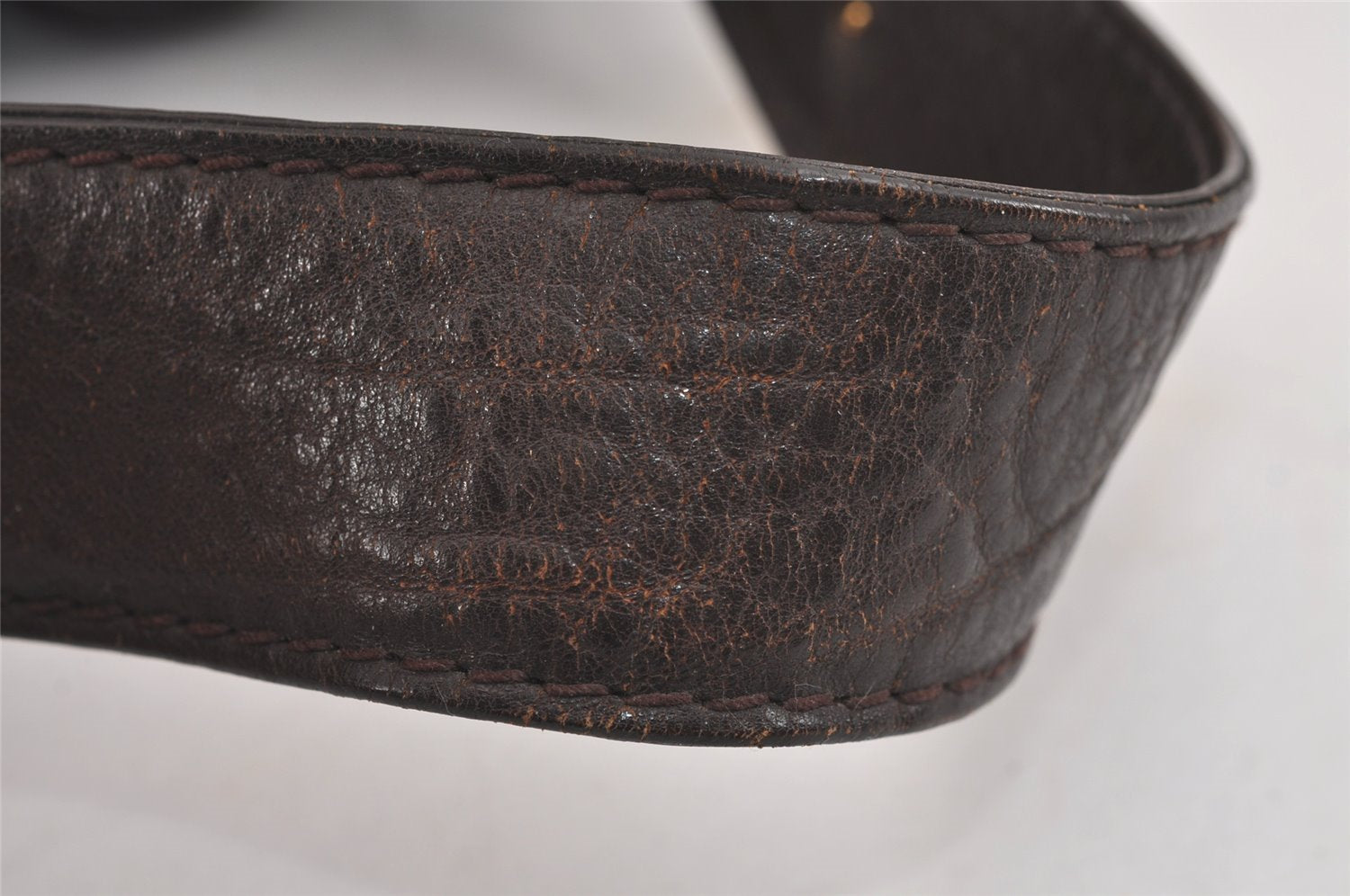 Authentic GUCCI Double G Drawstring Bag GG Canvas Leather 223951 Brown 2162J