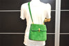 Authentic GUCCI Animalier Tiger Shoulder Crossbody Bag Suede Leather Green 2163I