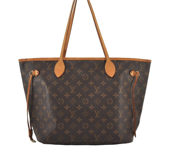 Authentic Louis Vuitton Monogram Neverfull MM Shoulder Tote Bag M40156 LV 2163J