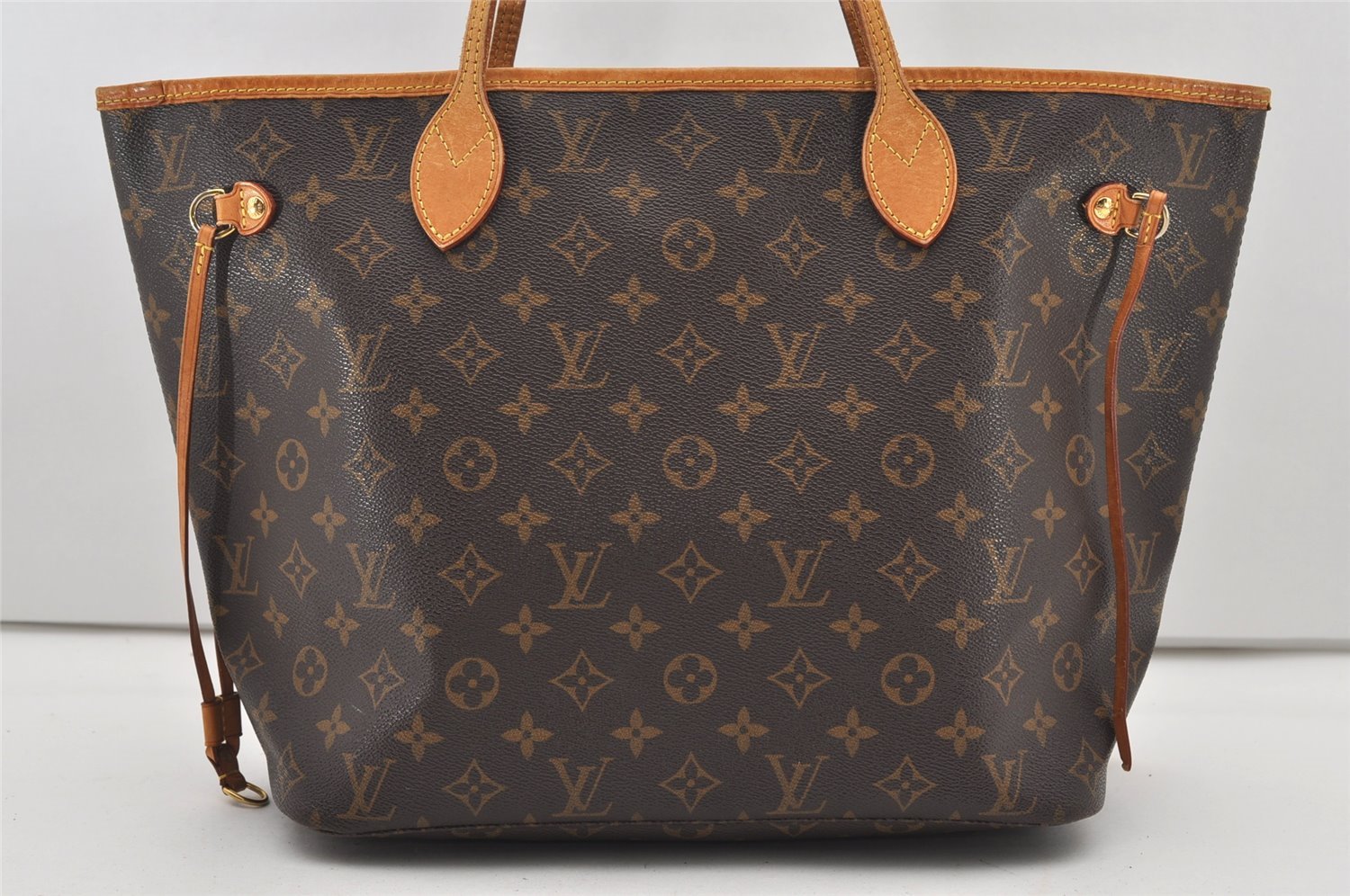 Authentic Louis Vuitton Monogram Neverfull MM Shoulder Tote Bag M40156 LV 2163J