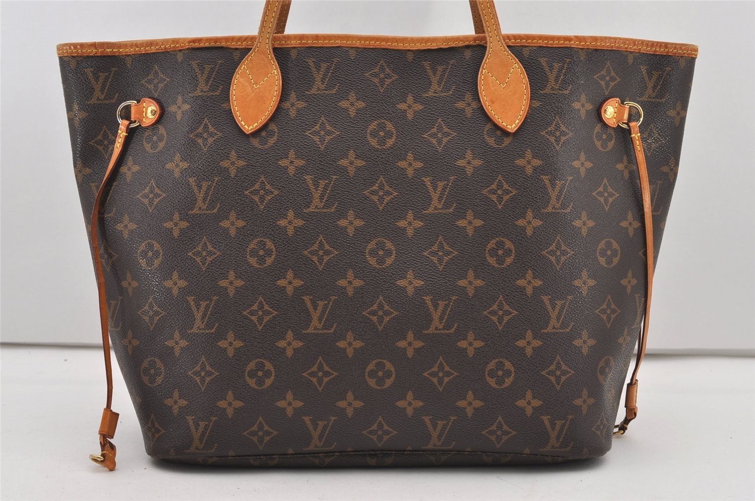 Authentic Louis Vuitton Monogram Neverfull MM Shoulder Tote Bag M40156 LV 2163J