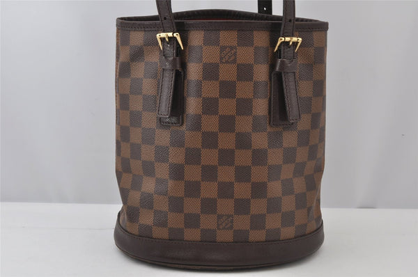 Authentic Louis Vuitton Damier Marais Bucket Shoulder Tote Bag N42240 LV 2164J