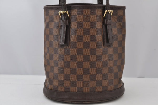 Authentic Louis Vuitton Damier Marais Bucket Shoulder Tote Bag N42240 LV 2164J