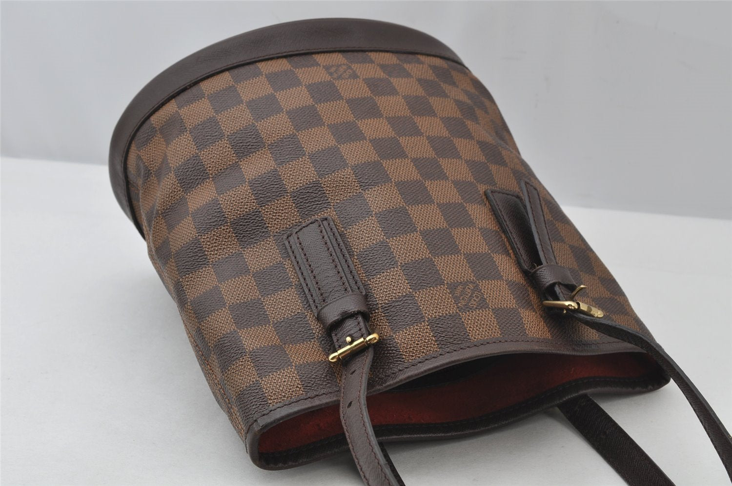 Authentic Louis Vuitton Damier Marais Bucket Shoulder Tote Bag N42240 LV 2164J