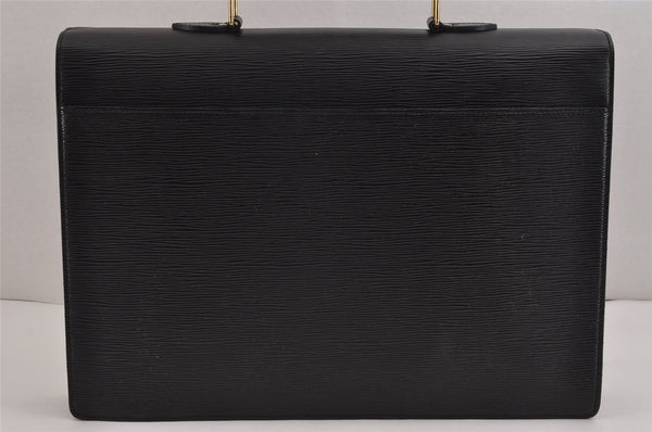 Auth Louis Vuitton Epi Serviette Ambassadeur Briefcase Black M54412 LV 2165J