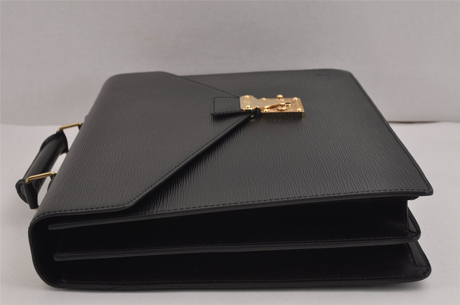 Auth Louis Vuitton Epi Serviette Ambassadeur Briefcase Black M54412 LV 2165J