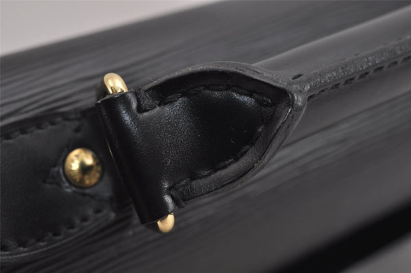 Auth Louis Vuitton Epi Serviette Ambassadeur Briefcase Black M54412 LV 2165J