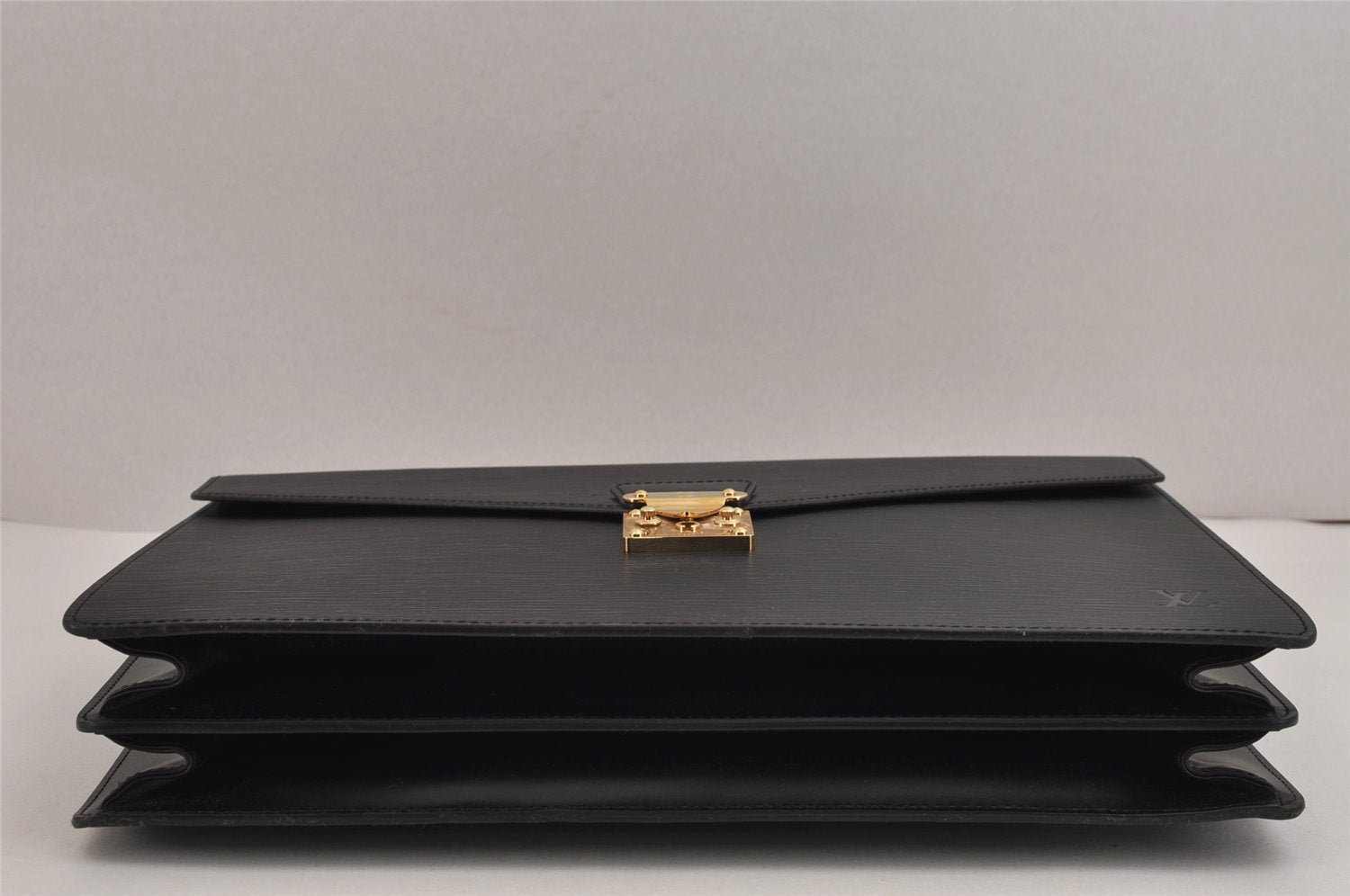 Auth Louis Vuitton Epi Serviette Ambassadeur Briefcase Black M54412 LV 2165J