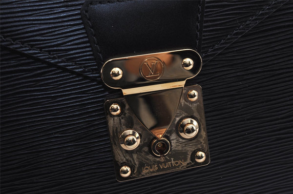 Auth Louis Vuitton Epi Serviette Ambassadeur Briefcase Black M54412 LV 2165J