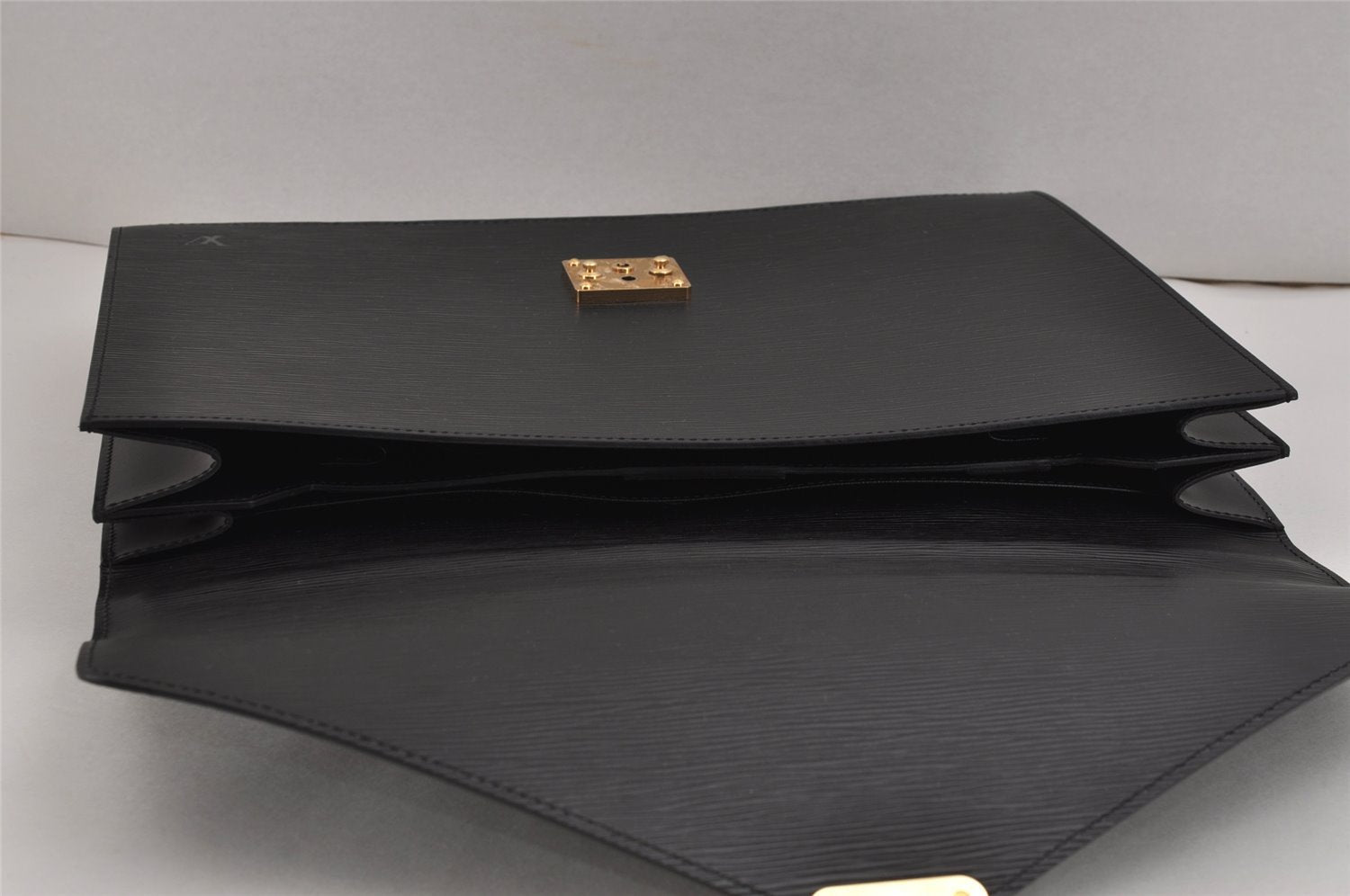 Auth Louis Vuitton Epi Serviette Ambassadeur Briefcase Black M54412 LV 2165J