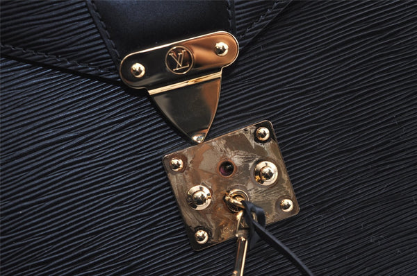 Auth Louis Vuitton Epi Serviette Ambassadeur Briefcase Black M54412 LV 2165J