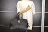 Authentic YVES SAINT LAURENT Cabas Shyc Hand Tote Bag Leather 279079 Black 2166I