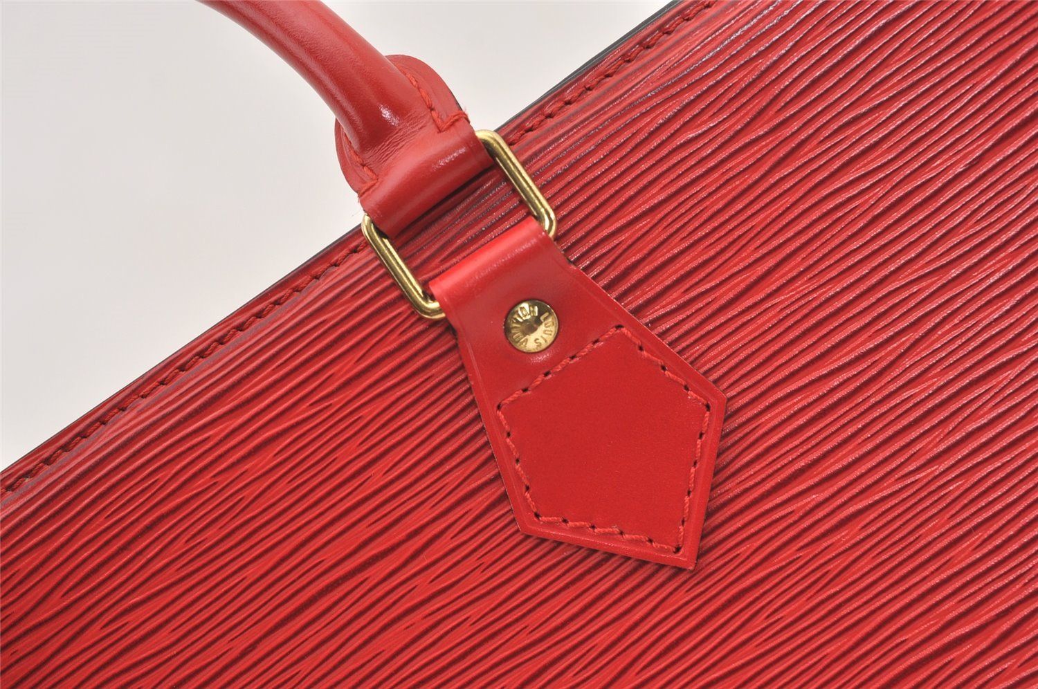 Authentic Louis Vuitton Epi Sac Triangle Hand Bag Red M52097 LV 2167J