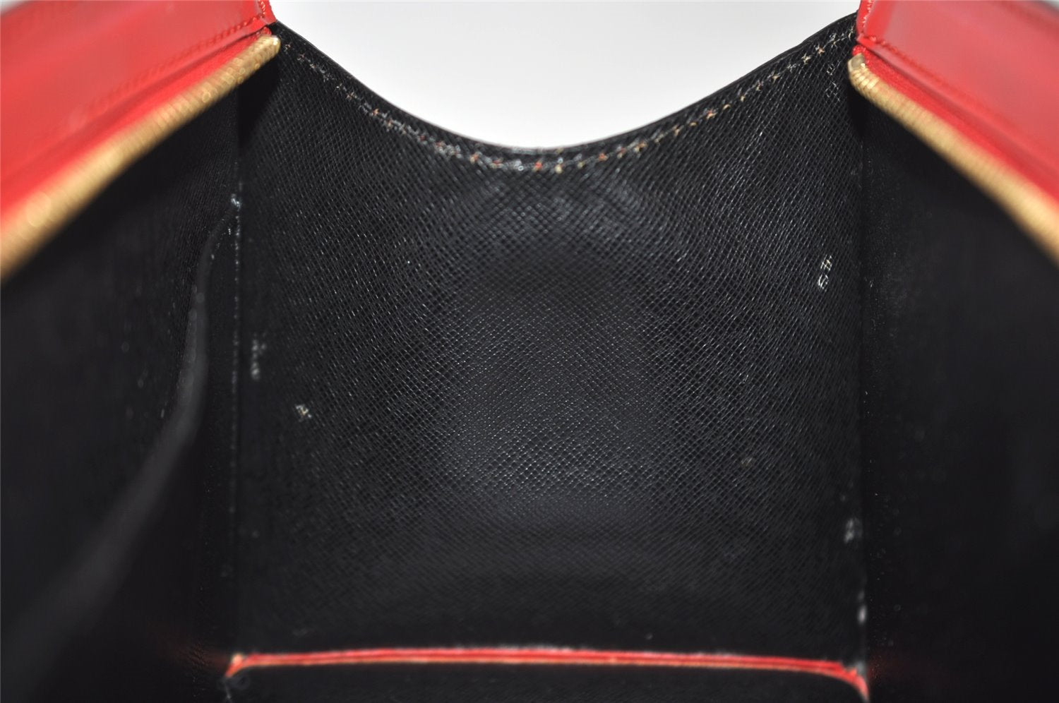 Authentic Louis Vuitton Epi Sac Triangle Hand Bag Red M52097 LV 2167J