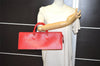 Authentic Louis Vuitton Epi Sac Triangle Hand Bag Red M52097 LV 2167J