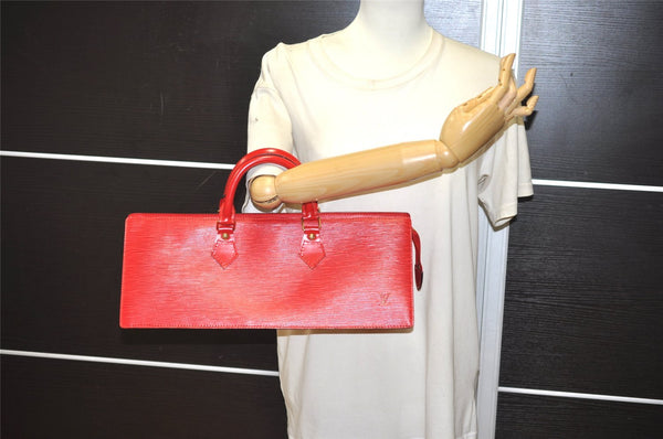 Authentic Louis Vuitton Epi Sac Triangle Hand Bag Red M52097 LV 2167J
