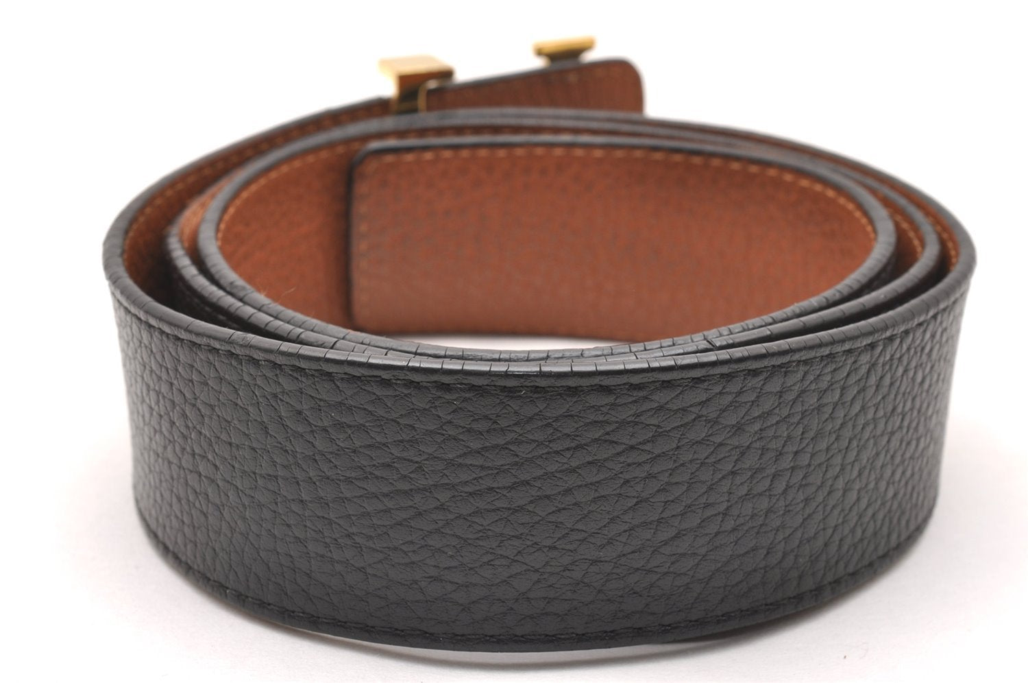 Auth Louis Vuitton Leather Belt Ceinture LV Initial 95cm 37.4