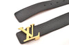 Auth Louis Vuitton Leather Belt Ceinture LV Initial 95cm 37.4" M9151 Black 2169J