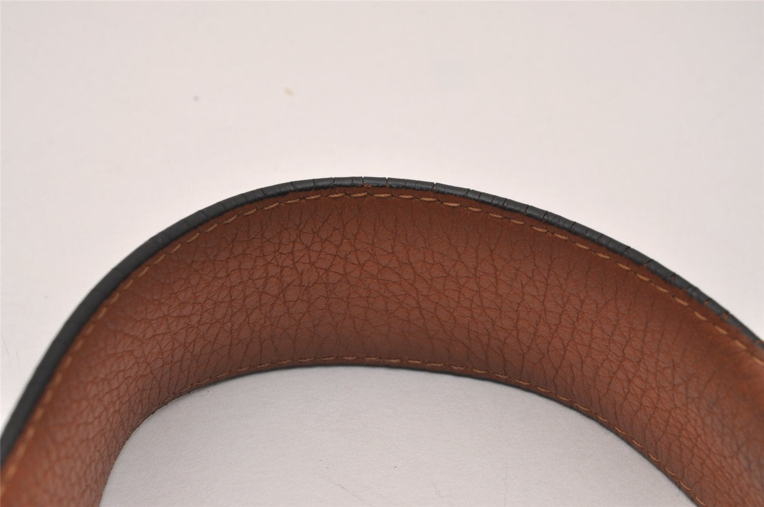 Auth Louis Vuitton Leather Belt Ceinture LV Initial 95cm 37.4