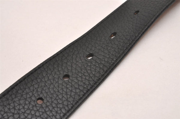 Auth Louis Vuitton Leather Belt Ceinture LV Initial 95cm 37.4" M9151 Black 2169J