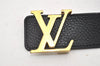 Auth Louis Vuitton Leather Belt Ceinture LV Initial 95cm 37.4" M9151 Black 2169J