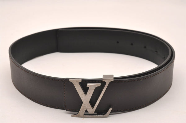 Auth Louis Vuitton Leather Belt Ceinture LV Initial 90cm 35.4" M9887 Brown 2170J