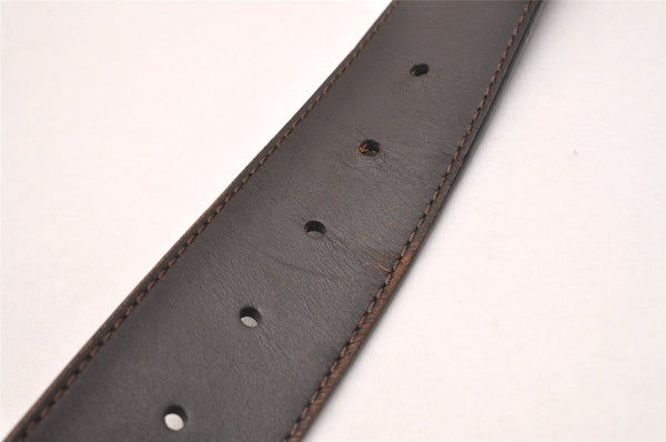 Auth Louis Vuitton Leather Belt Ceinture LV Initial 90cm 35.4" M9887 Brown 2170J