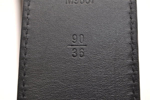 Auth Louis Vuitton Leather Belt Ceinture LV Initial 90cm 35.4" M9887 Brown 2170J