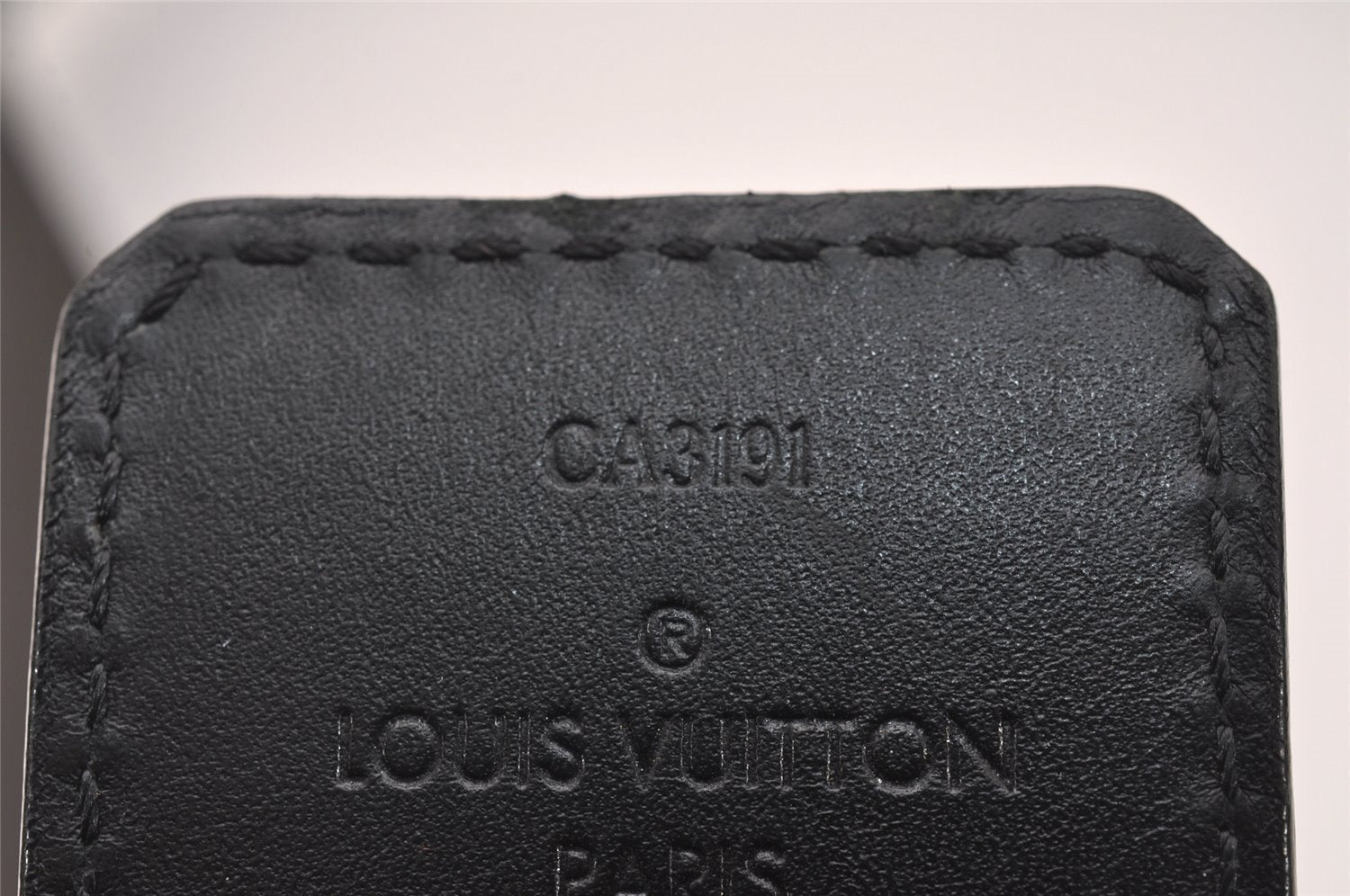Auth Louis Vuitton Leather Belt Ceinture LV Initial 90cm 35.4