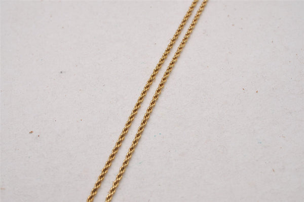 Authentic Christian Dior Gold Tone Rhinestone Chain Pendant Necklace CD 2171I