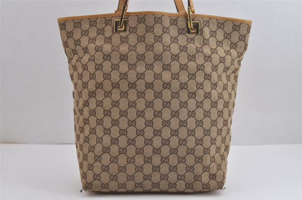Authentic GUCCI Vintage Shoulder Tote Bag GG Canvas Leather 0021098 Brown 2171J