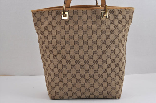Authentic GUCCI Vintage Shoulder Tote Bag GG Canvas Leather 0021098 Brown 2171J
